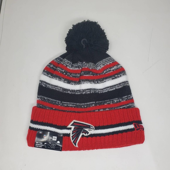 NEW 2021 NFL NEW ERA ON FIELD SIDELINE POM BEANIE - Atlanta Falcons - Picture 1 of 3